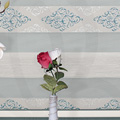 Simli Plise Zebra Perde Damask Desen Bej Turkuaz Simli