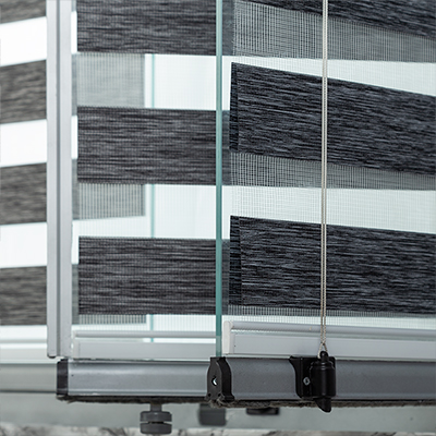 Cam Balkon Yapıştırmalı Antrasit Zebra Perde