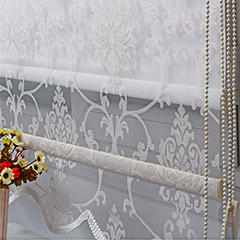 Damask Desen Çift Mekanizmalı Stor ve Tül Perde