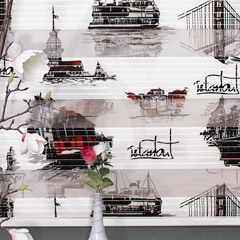 İstanbul Desenli Zebra Perdeler