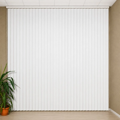 Beyaz Pvc Dikey Perde Düz Renkleri Beyaz, Sarı, Krem, Pudra, Kahve, Gri