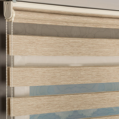 Krem Zebra Perde Bambu