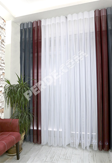 Yıkanabilir Tül Dikey Zebra Perde 57 Renk