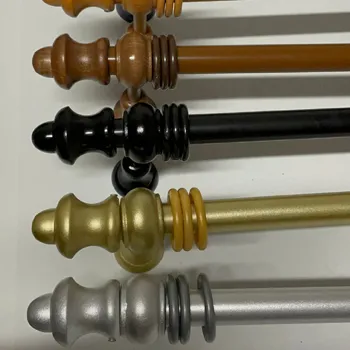 Altın Sarısı Ahşap Rustik Perde Askısı