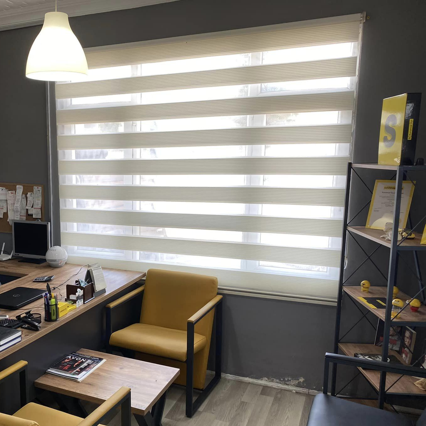 Pliseli Zebra Stor Ofis Perdesi